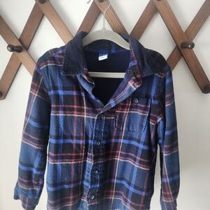 Old Navy Kids Plaid Button-Down Shirt - Blue and Red